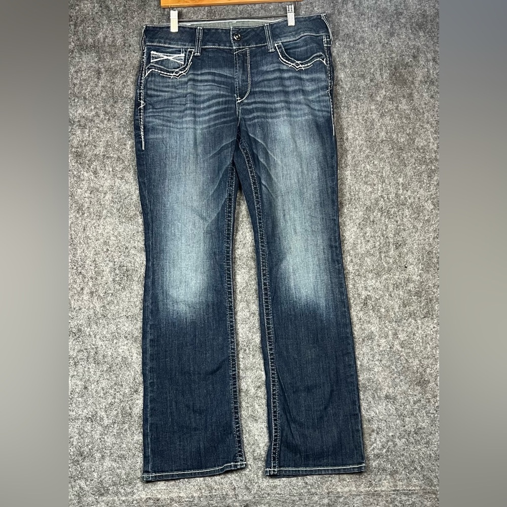 Ariat R.E.A.L. Jeans Mid Rise Boots Cut Womens 33x32  Stretch Denim Straight Leg